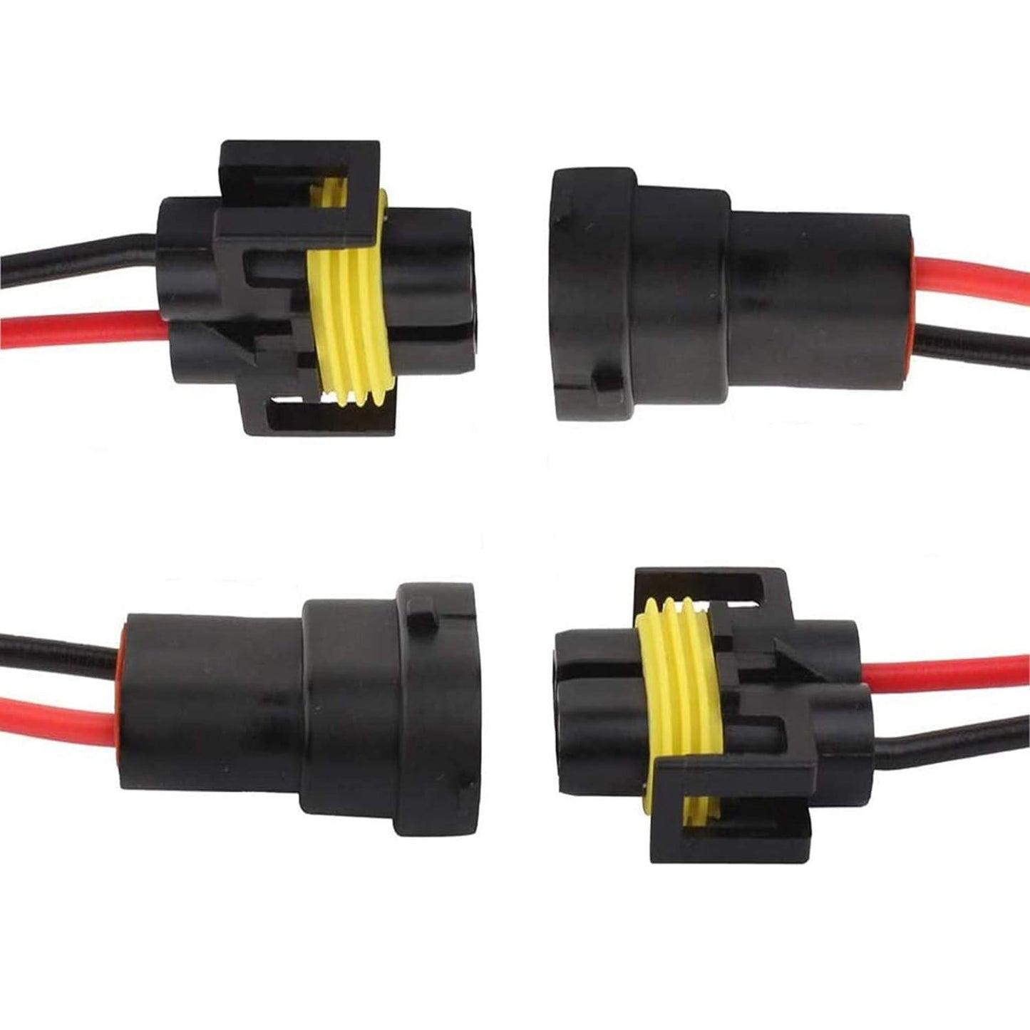 H11 LED Headlight Socket Male &amp; Female Adapter Wiring Harness Connector for Headlight/Fog Light 4pcs/Set