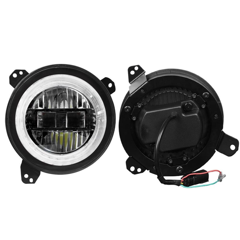 9 Inch LED Headlights with DRL Halo Ring for Jeeps Wrangler JL 2018-2024（DOT Approved）