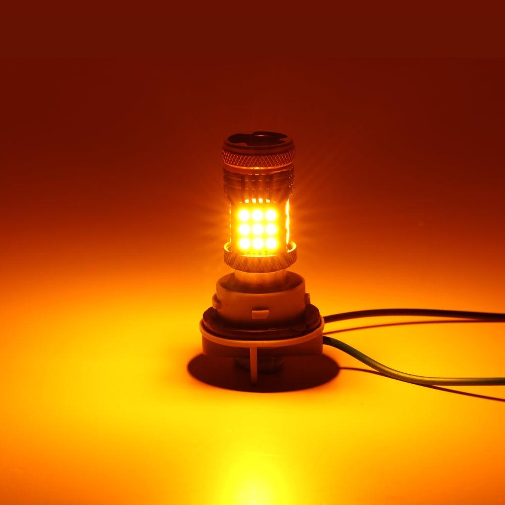 1156 BA15S LED Turn Signal Light Rear/Front, Side Maker Light Bulbs 56W 600% High Brightness CAN-Bus Error Free 3000K Amber B21 Series |2 Bulbs 