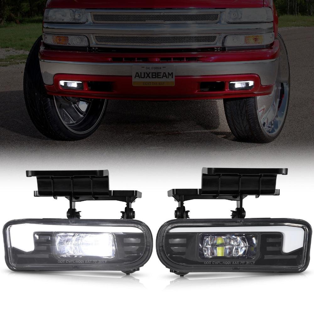 DOT Approved LED Fog Lights with DRL for Chevy Silverado 1500/2500 1999-2002, 3500 2000-2001, Chevrolet Suburban/Tahoe 2000-2006