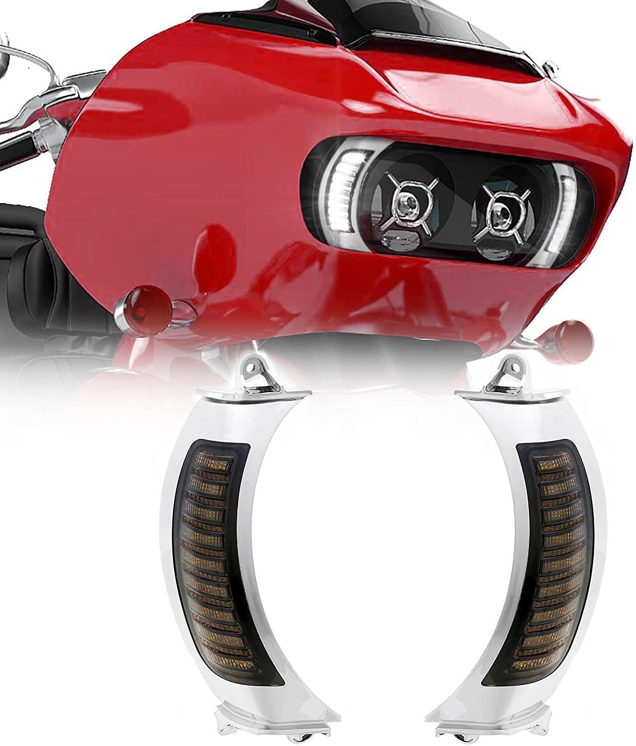 مصابيح إشارة الرياح الأمامية LED مع مصابيح نهارية لدراجات Harley Road Glide MS-SG15 موديلات 2015-2020