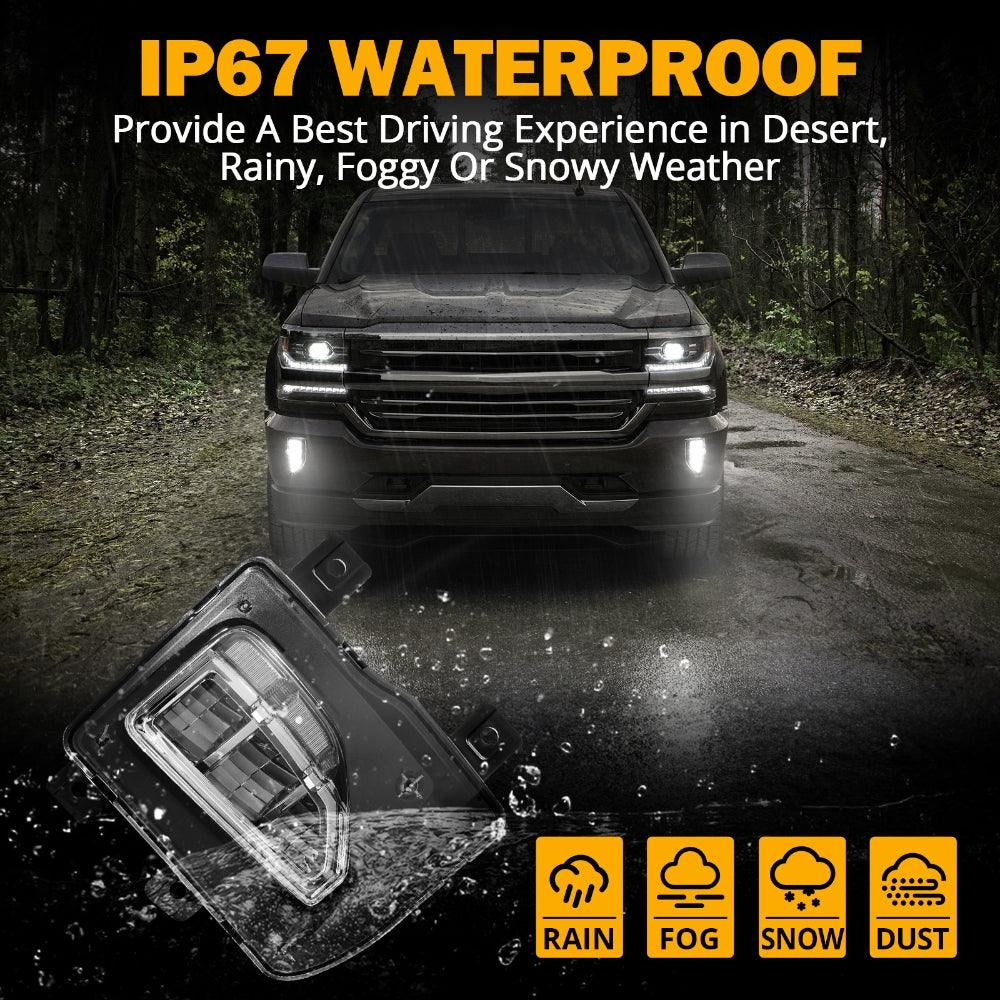 45W LED Fog Lights with DRL for 2016-2018 Chevy Silverado 1500