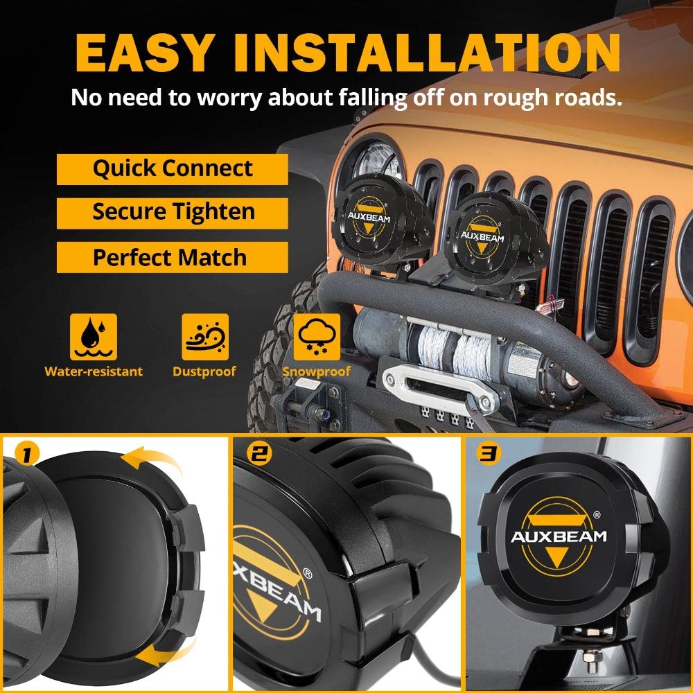 4 Inch Round LED Pod Lights Black Cover Light Shield Cover - Auxbeam  – éclairage LED auto