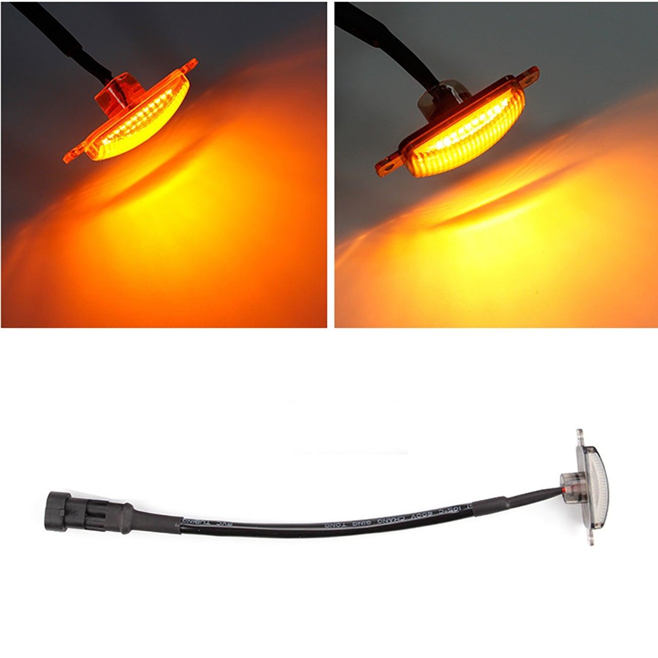 (4pcs/set) LED Front Hood Grille Lights Raptor Style Amber Light Fit for Pickup Truck Off-Road SUV (Amber Shell/ Smoked Shell) 