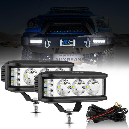 R5 Series | 5 Inch 68W White Square Side Shooter Spot Beam LED Pod Lights LED Light Bar - Auxbeam  – éclairage LED auto