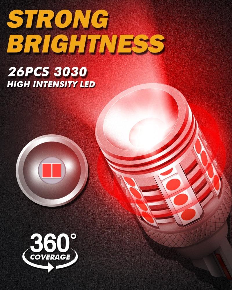 921 912 LED Bulbs Cargo Light High Mount Stop 3rd Brake Light Combo, White &amp; Strobe Red Kit | 4 bulbs