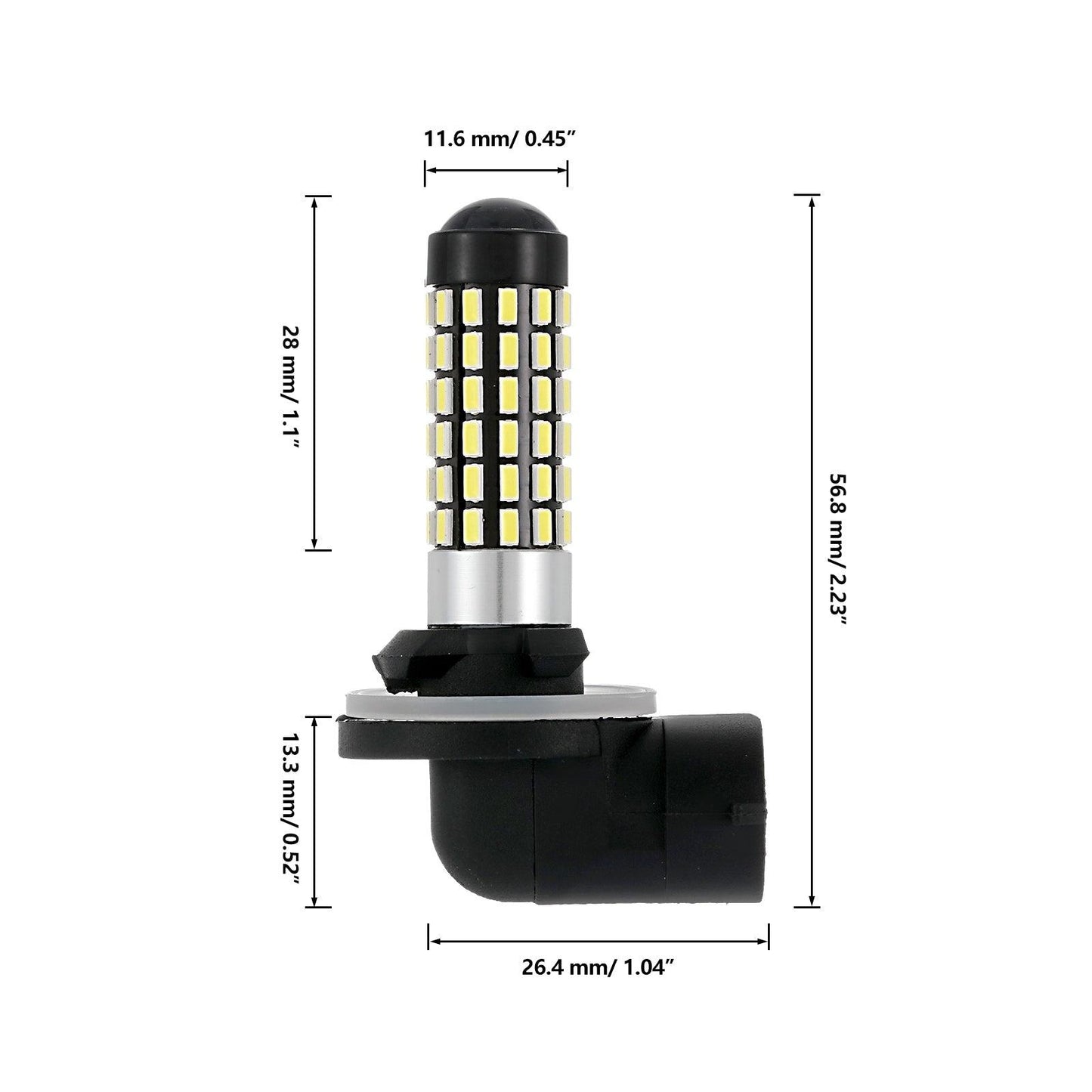 881 886 889 894 896 898 مصابيح LED للضباب/الإضاءة النهارية 6 وات 2000 مل 6500 كلفن أبيض | 2 مصباح