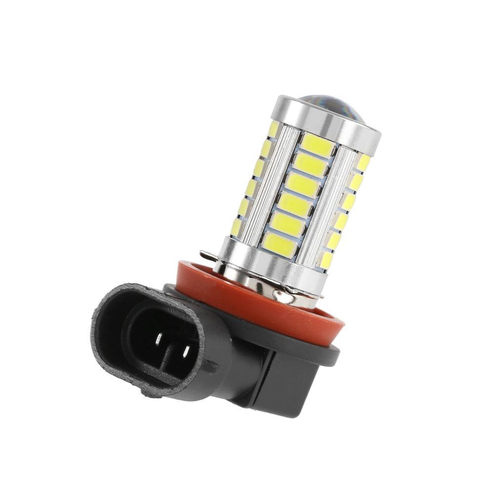 مصابيح ضباب LED H11 H9 H8 H16JP/DRL، 50 واط، 4000 لومن، 6500 كلفن، بيضاء، سلسلة 33LED | مصباحان