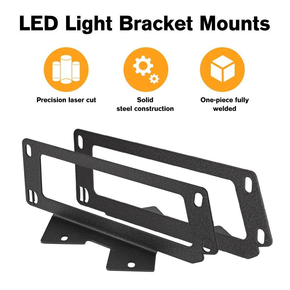 مصابيح LED مقاس 3 بوصات مع أغطية كهرمانية إضافية ومصابيح ضباب مزدوجة وحامل مخفي للصدمات لسيارة دودج رام 2500 3500 2010-2017