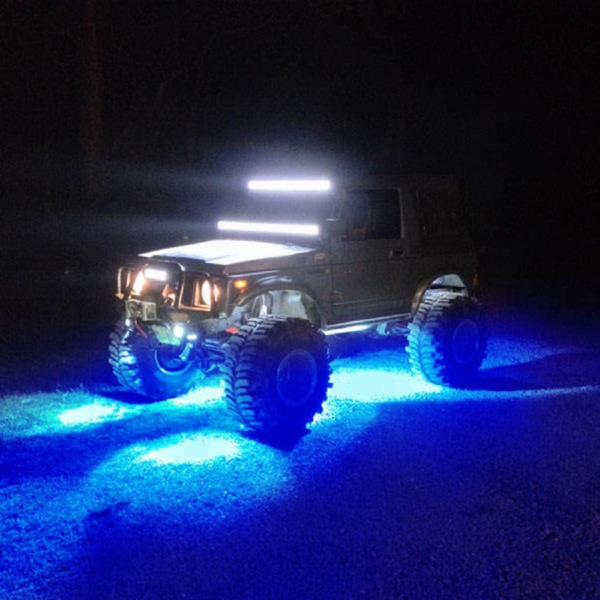 RGB LED Rock Light Set with Bluetooth Controller for GMC Sierra AT4 GMC Sierra 1500/2500/3500