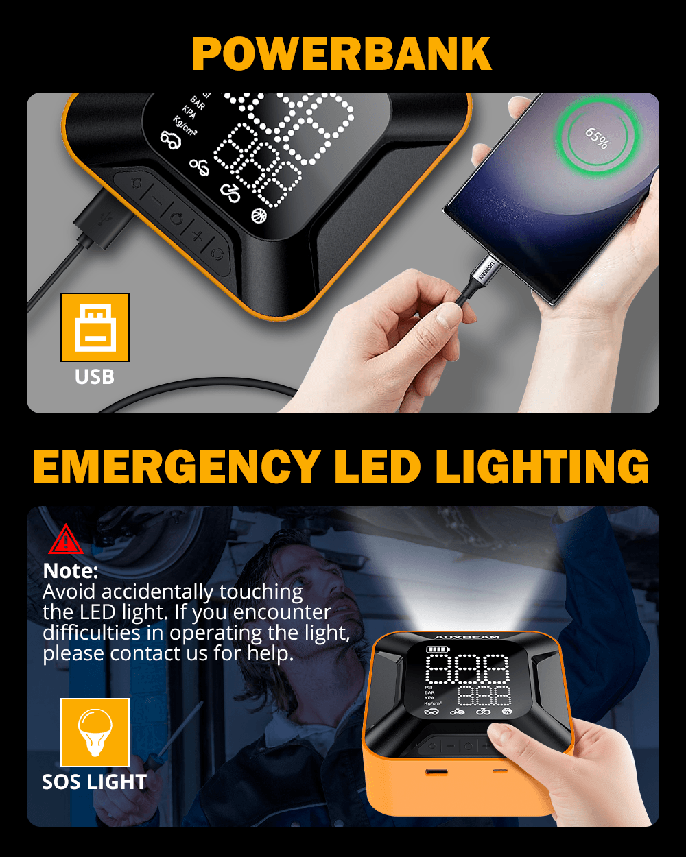 🆕Model-H6 28mm Cylinder Portable Car Tire Inflator Air Compressor Pump for Pickup Truck Car Motorcycle Bike Ball 