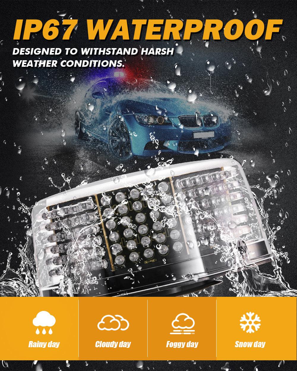 240 LED Emergency Warning Rotating Strobe Beacon Light with Magnetic Base for 12V Vehicle Cars Truck Snow Plow