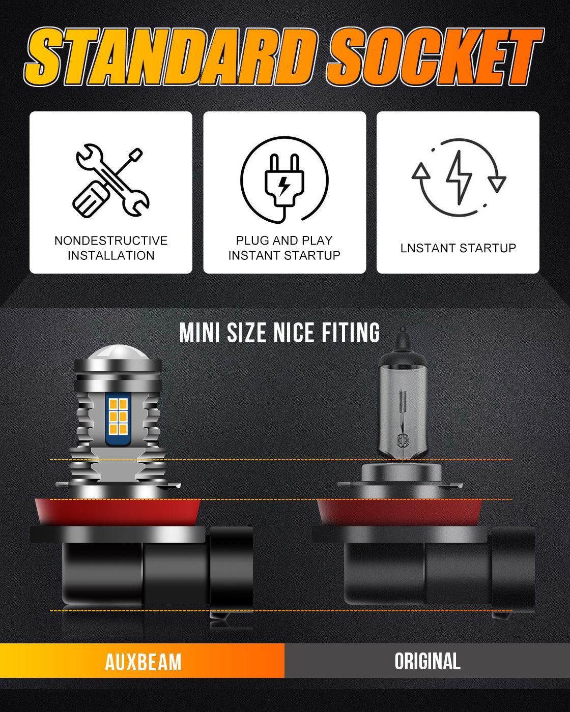 🔥(2pcs/set) H11/H8/H9/H16JP  Y2 Series 3-Sides Golden Yellow LED Fog Light/DRL