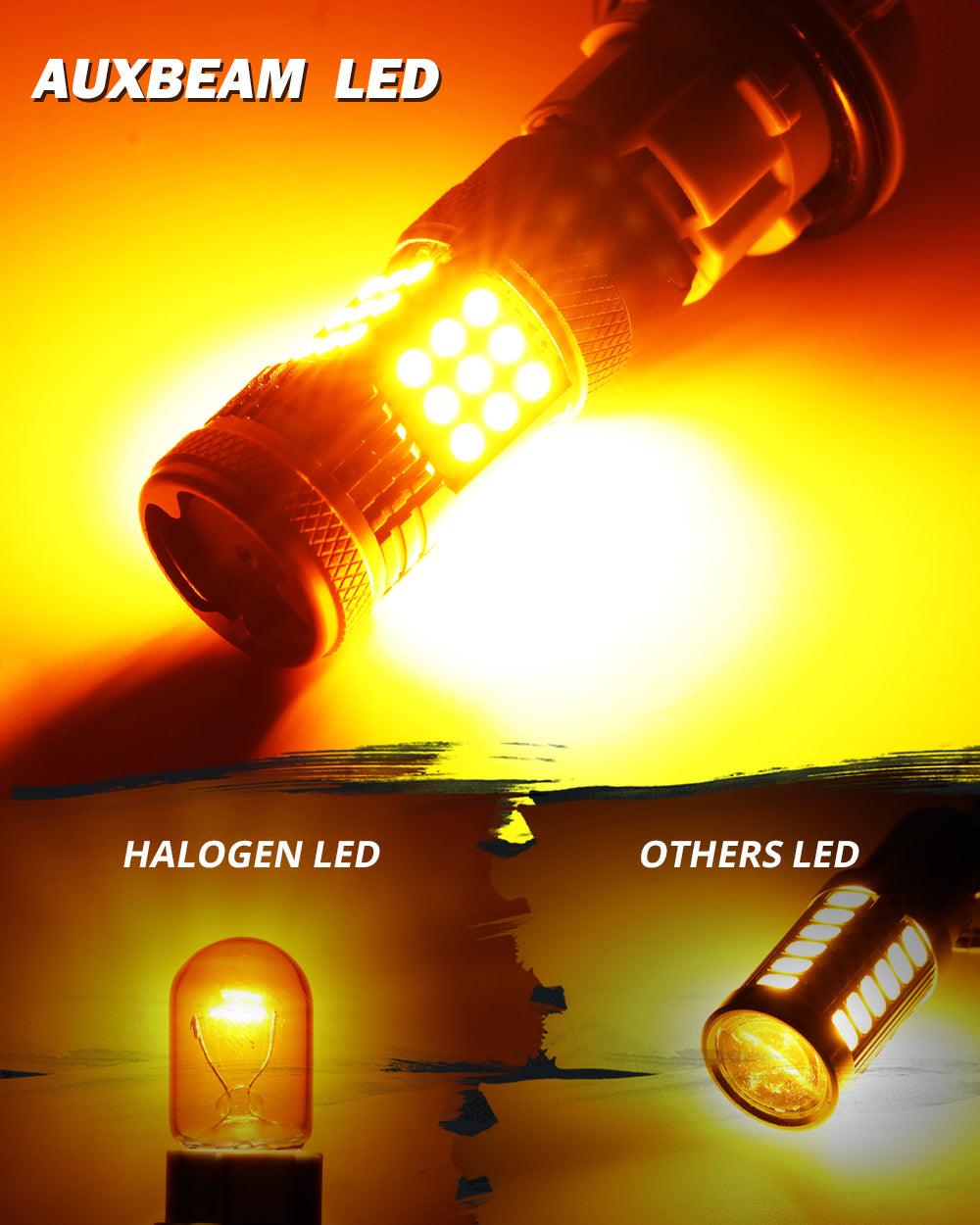 1156 BA15S LED Turn Signal Light Rear/Front, Side Maker Light Bulbs 56W 600% High Brightness CAN-Bus Error Free 3000K Amber B21 Series |2 Bulbs 