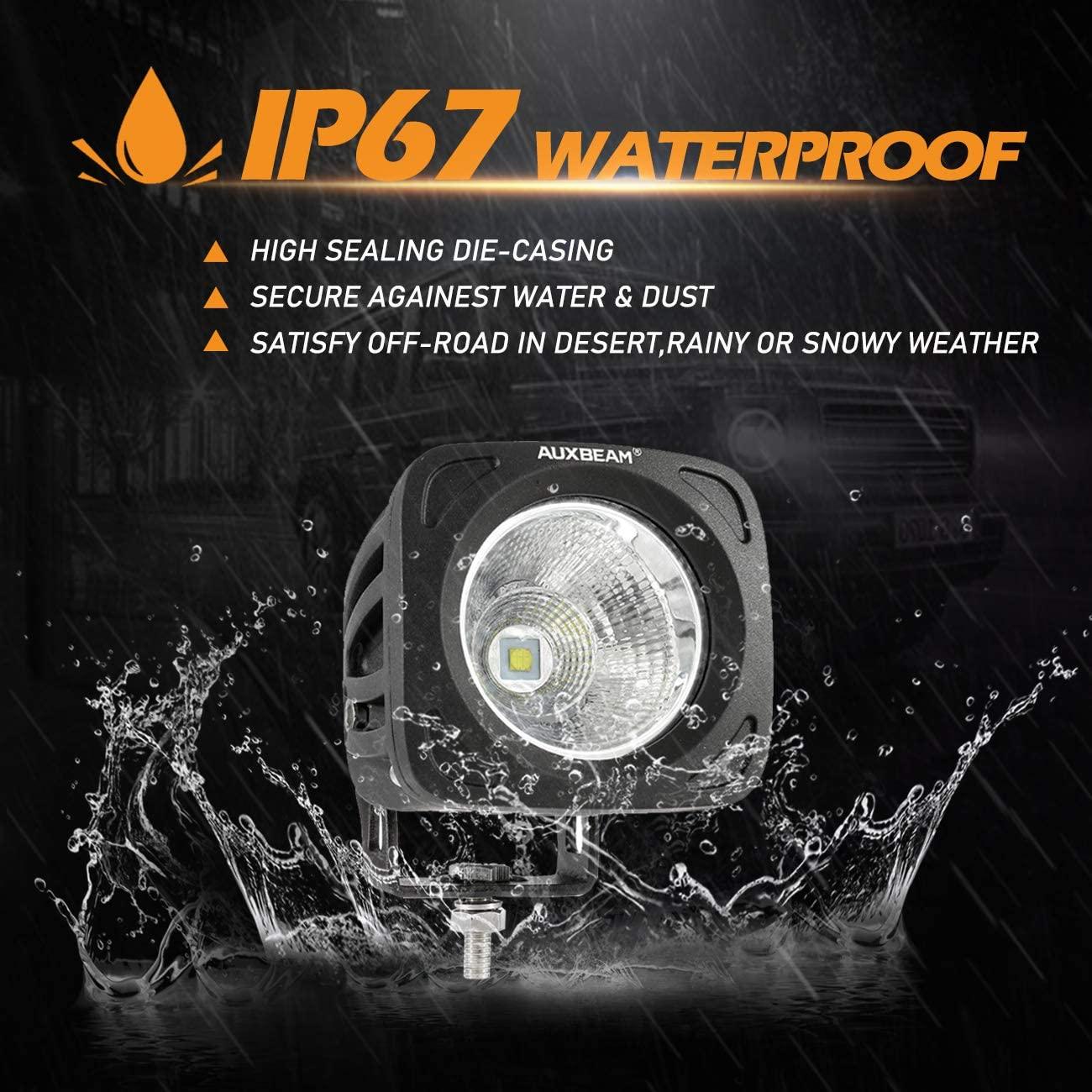 3.5 Inch 50W Round/Square LED Driving Lights Combo White/Yellow with wiring harness for 2000 FORD F250 - Auxbeam  – éclairage LED auto