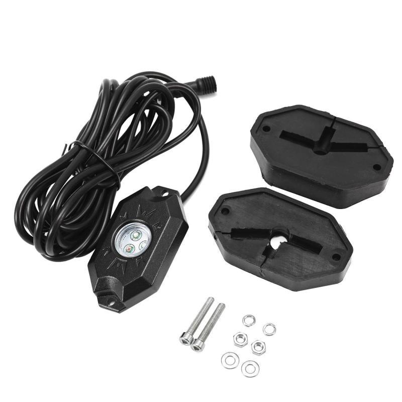 4FT RGB LED Whip Lights & RGB LED Rock Lights Set with Bluetooth Controlled