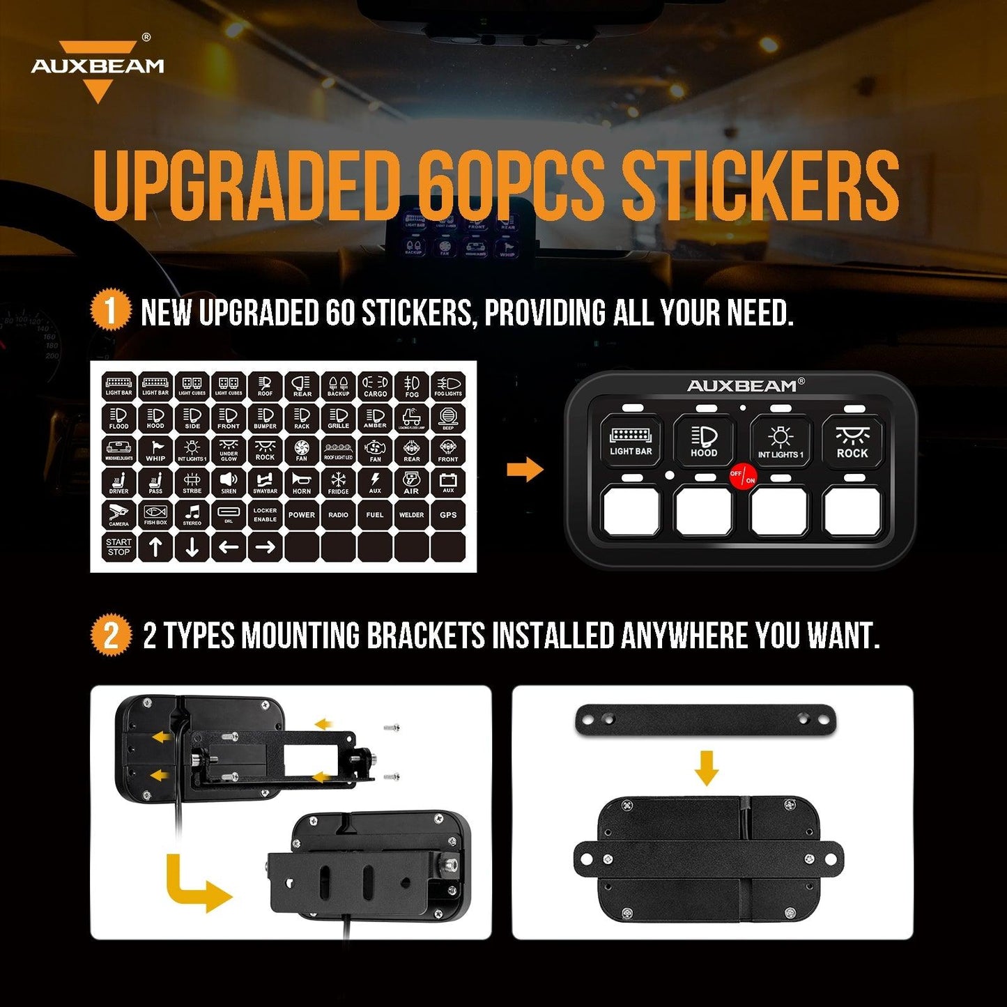 6/8 Gang LED Switch Panel, Off Road Light Controller 