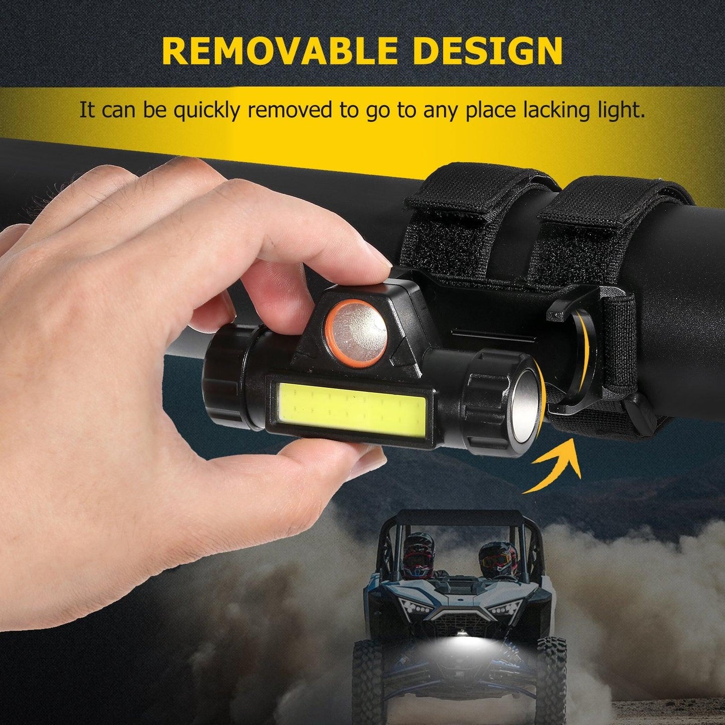 (قطعتان/مجموعة) مصباح قبة داخلي UTV مصباح عالمي لقضيب اللفة مناسب لـ UTV وATV وعربة الجولف والدراجة والقارب