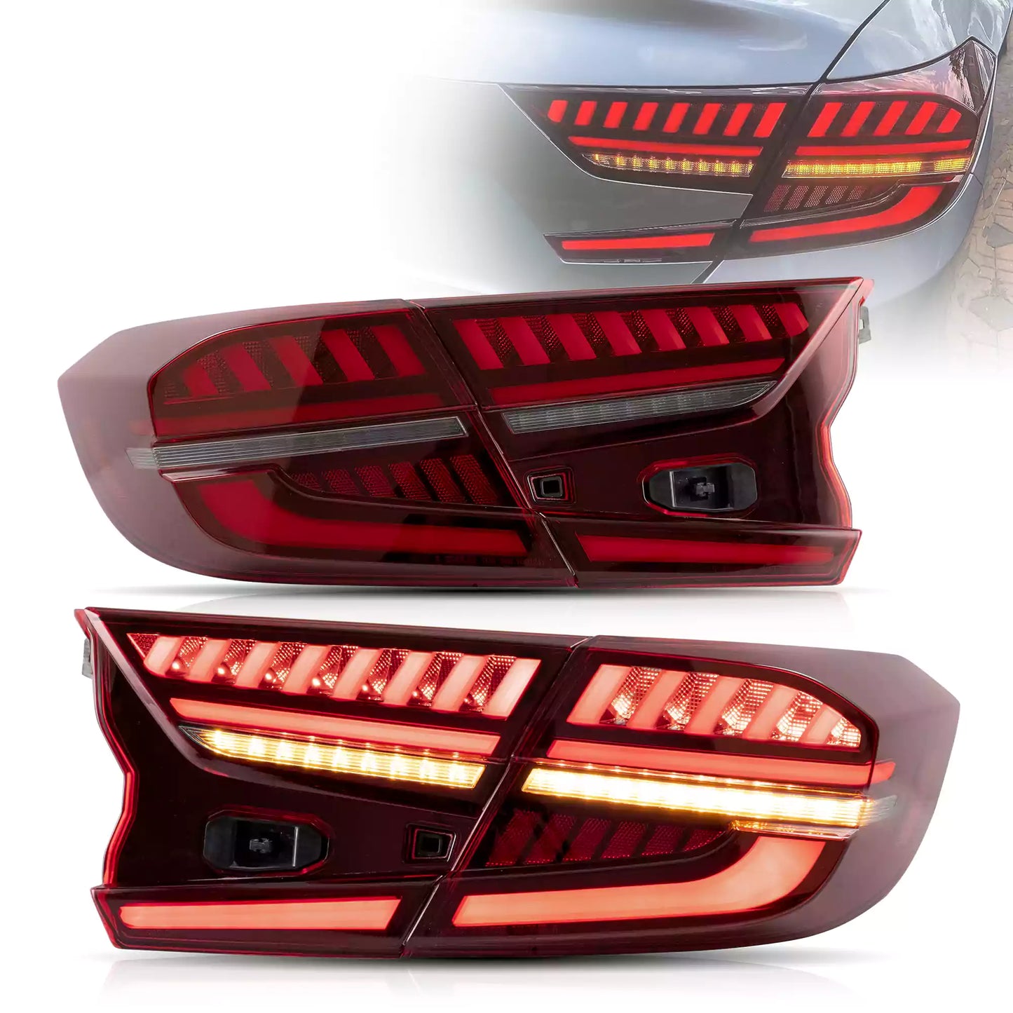 LED Tail Light Assembly With Full LED Dynamic Welcome Lighting For 2018-2022 Honda Accord 10th Gen