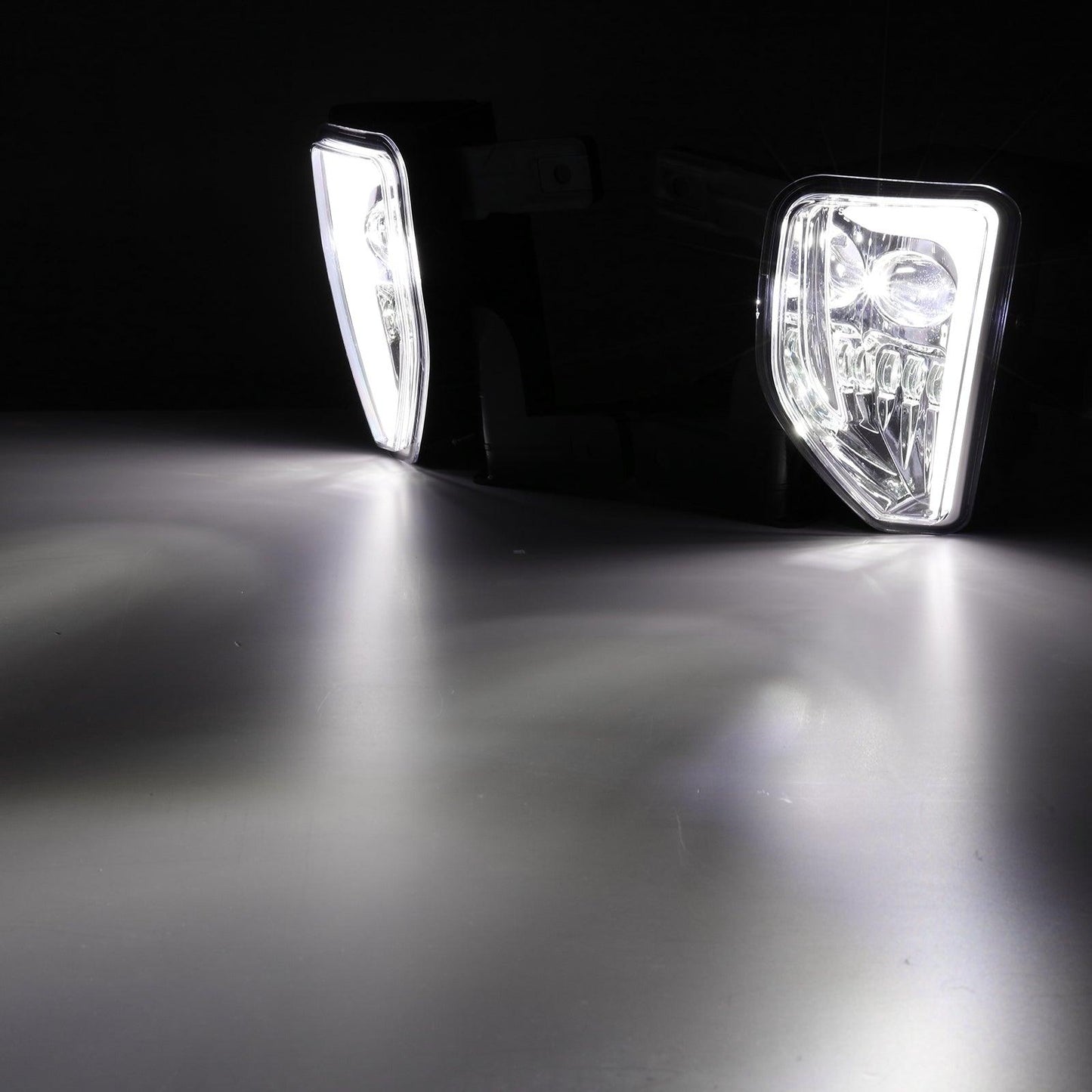 (2pcs/set) 45W DOT Approved LED Fog Lights with DRL for 2016-2018 Chevy Silverado 1500 (Chrome) 