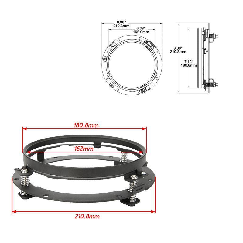 7'' ROUND LED LIGHT MOUNTING RING FOR HARLEY DAVIDSON MODELS