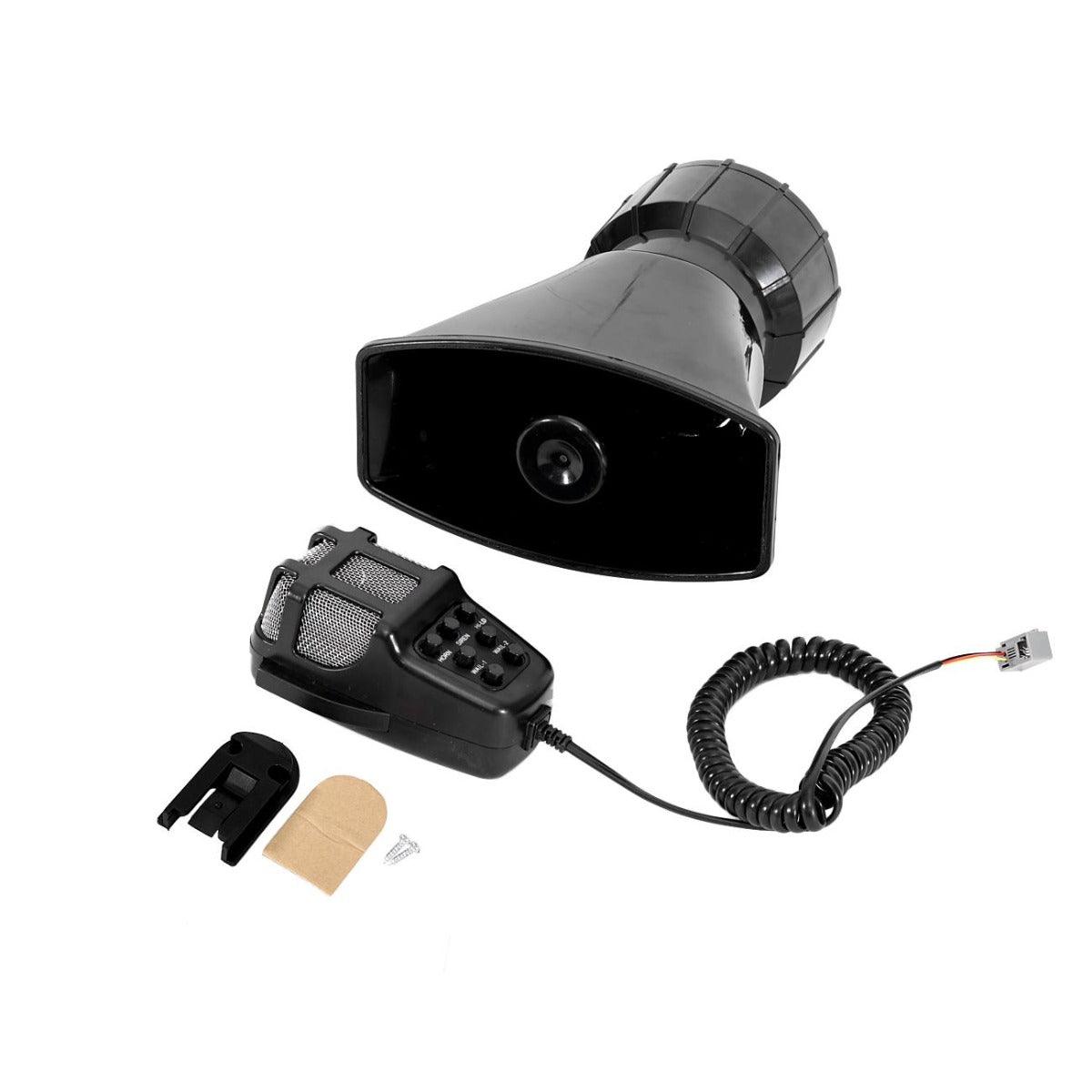 صفارة إنذار طوارئ Auxbeam 12 فولت 100 واط بسبع نغمات مع ميكروفون ومكبر صوت PA