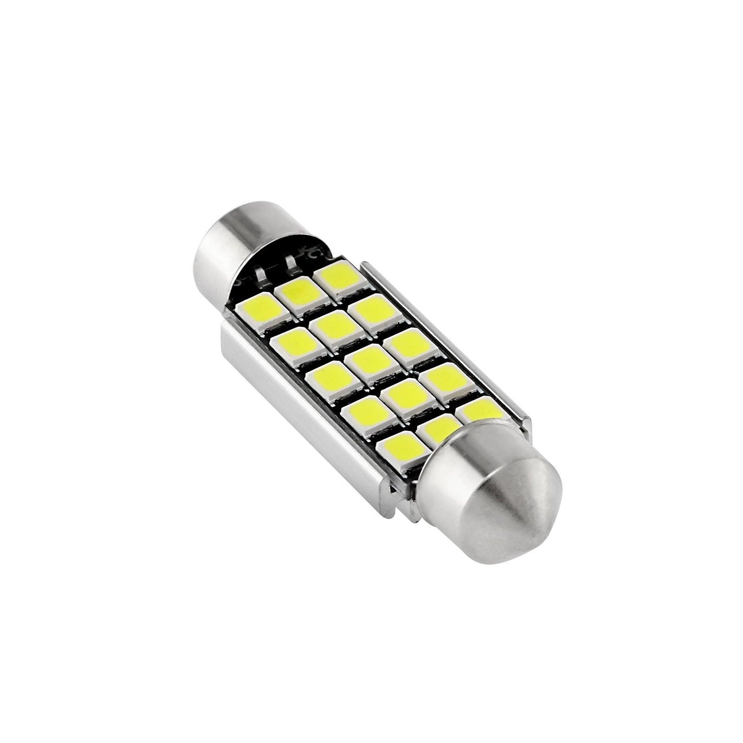 41MM 578 211-2 212-2 214-2 1.61" Festoon LED Interior/Dome/Map/License Plate Light Bulbs 2.7W 500LM 6500K White | 2 Bulbs