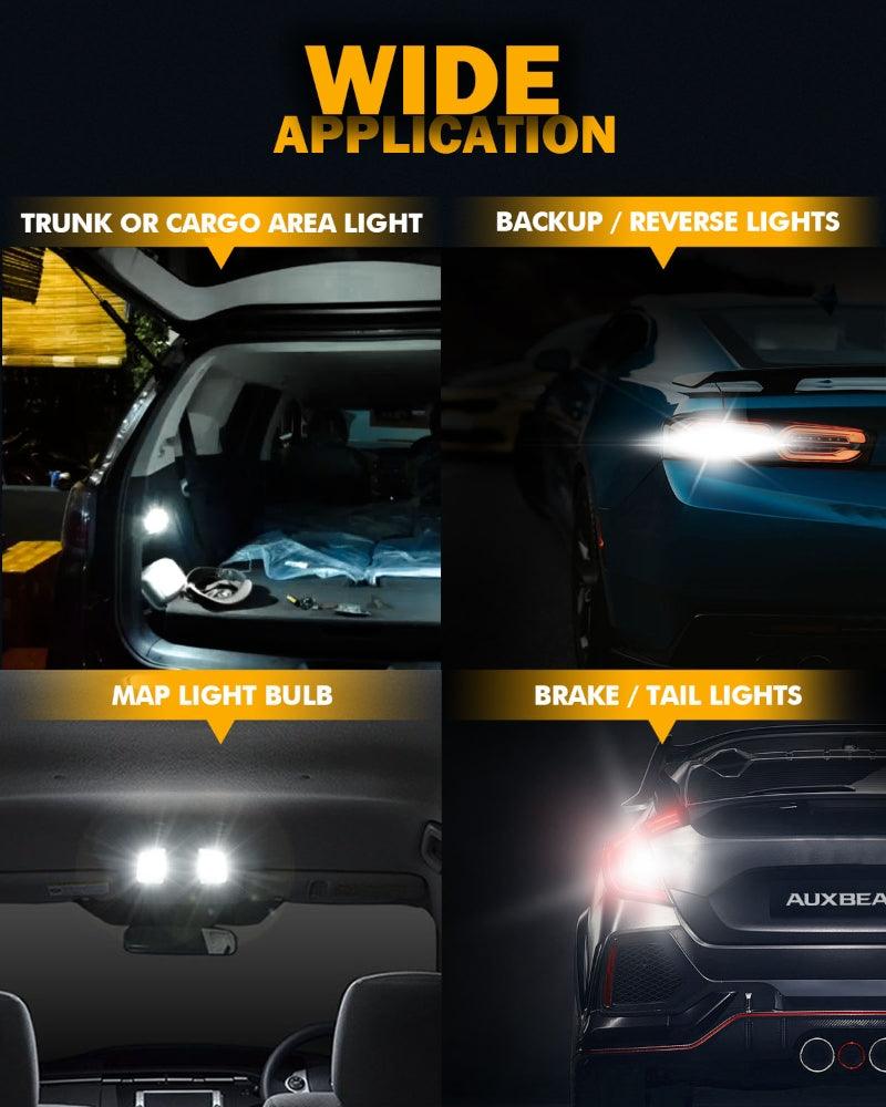 912 921 T15 W16W LED Backup/Brake/Tail Light Bulbs 10W 4000ML 6500K White B1 Series | 2 bulbs