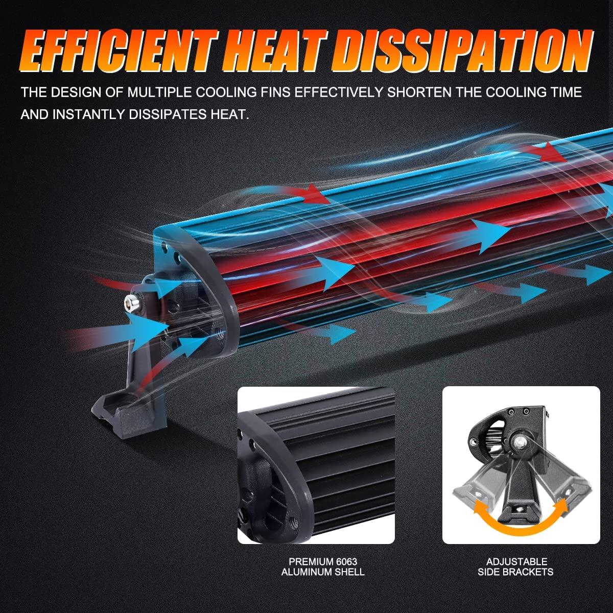 5D Series 22 Inch/32 Inch/42 Inch/50 Inch/52 Inch Combo Beam Straight/Curved Double Row LED Light Bar