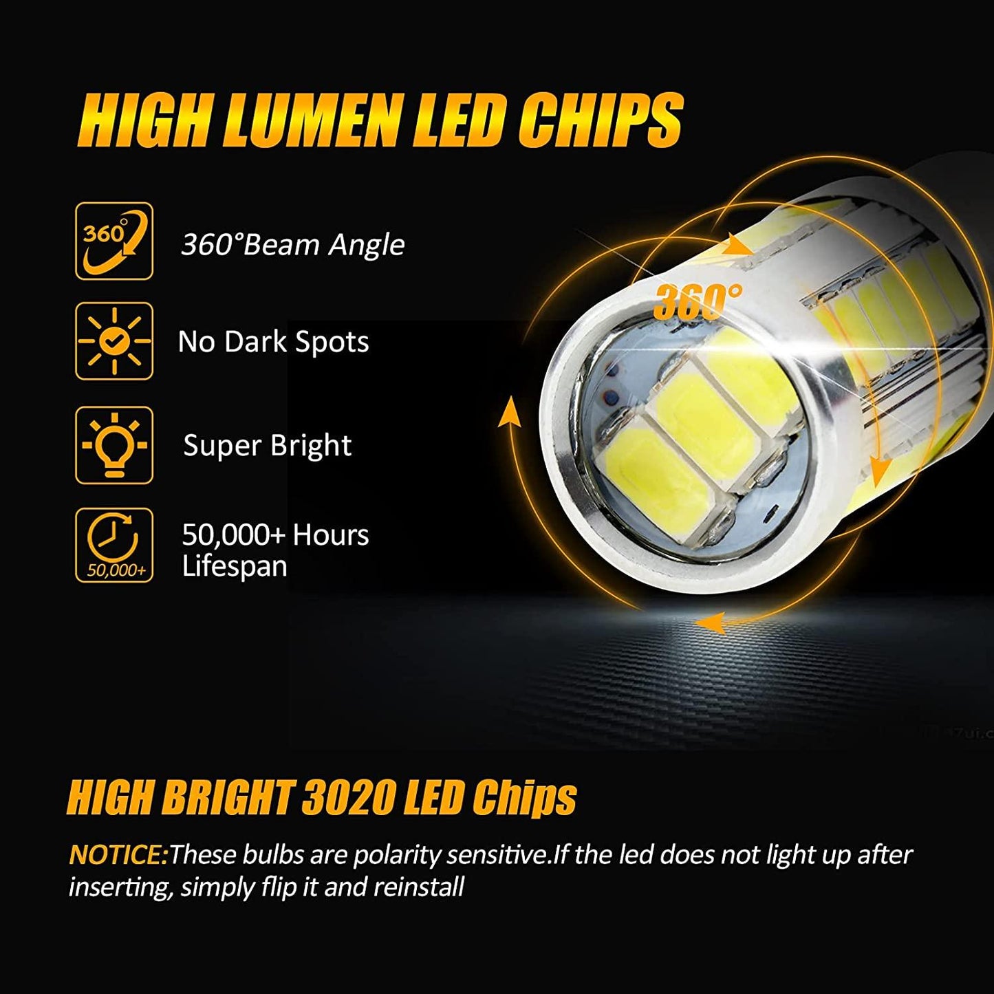1157 P21/5W BAY15D 50W 33 قطعة - LED 3020SMD أبيض بارد/كهرماني/أحمر 8000LM LED ضوء الفرامل/الرجوع/وقوف السيارات/الخلفية/إشارة الانعطاف