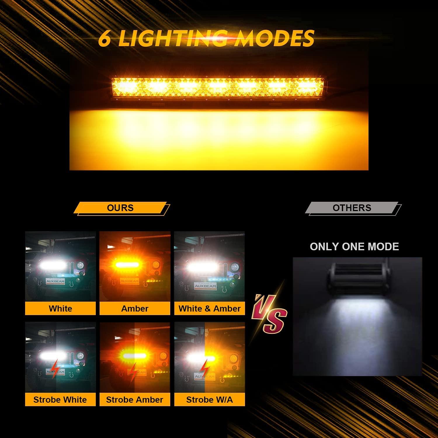 6 Modes Series 20 Inch White&Amber Off Road Led Light Bar - Auxbeam  – éclairage LED auto