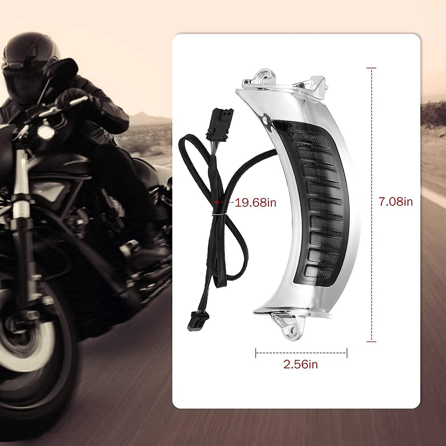 مصابيح إشارة الرياح الأمامية LED مع مصابيح نهارية لدراجات Harley Road Glide MS-SG15 موديلات 2015-2020