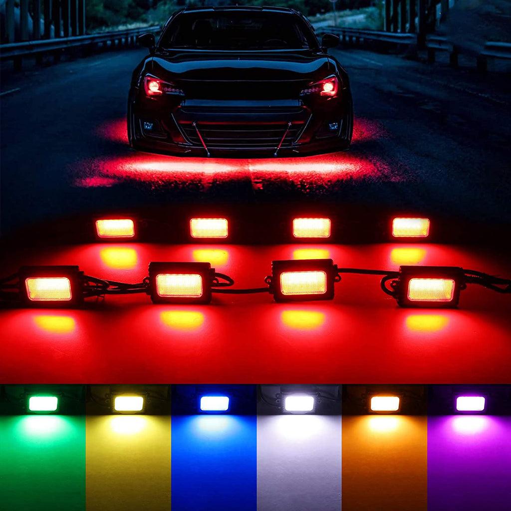 مصباح قبة داخلي UTV مع حامل قفص قضيب دوار عالمي + مصباح صخور LED RGBW مع تحكم بلوتوث لمركبات Polaris وCan-Am وUTV وATV والمركبات على الطرق الوعرة