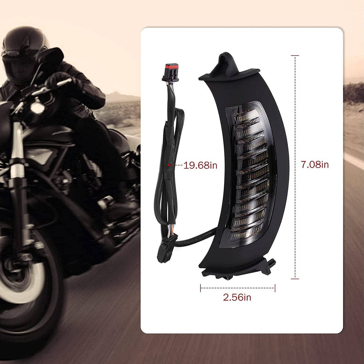 مصابيح إشارة الرياح الأمامية LED مع مصابيح نهارية لدراجات Harley Road Glide MS-SG15 موديلات 2015-2020