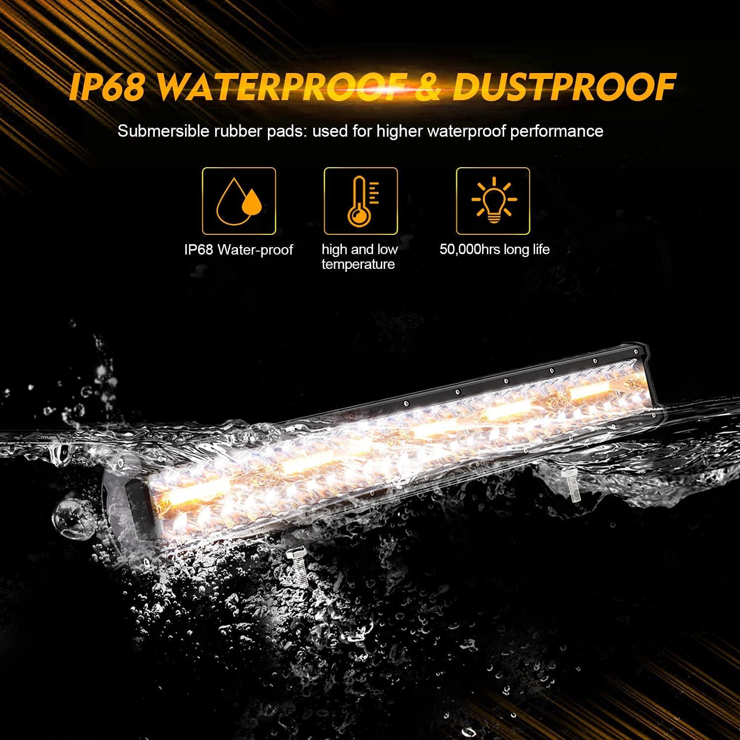 6 Modes Series 20 Inch White&Amber Off Road Led Light Bar - Auxbeam  – éclairage LED auto