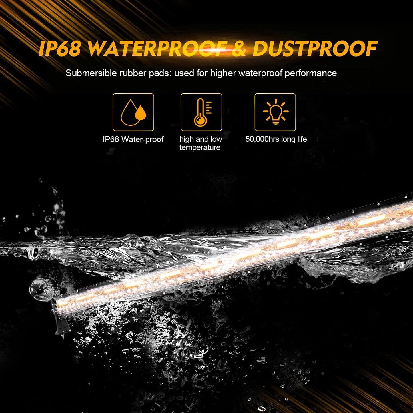 6 Modes Series 42 Inch White&amp;Amber Curved Off Road Led Light Bar