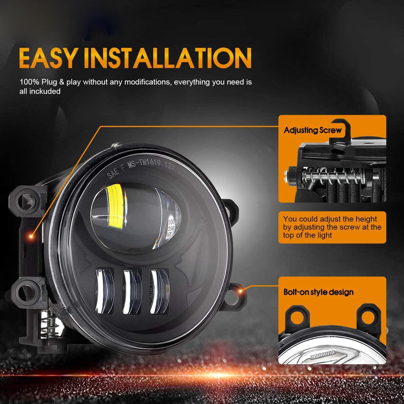 (2pcs/set) 27W Black Fog Lamp Replacement for Toyota Tacoma 2016 2017 2018 2019