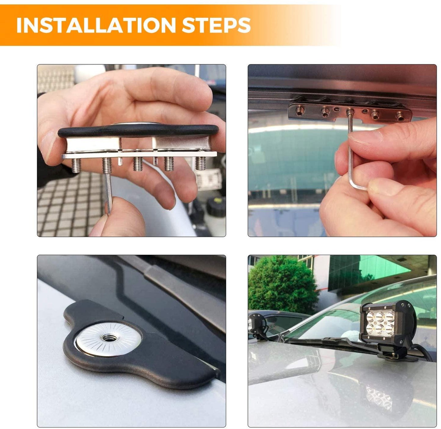 (2pcs/set) Universal LED Light Bar Spot Light Mounting Brackets Clamp Holder Design for Jeep Truck SUV Offroad 