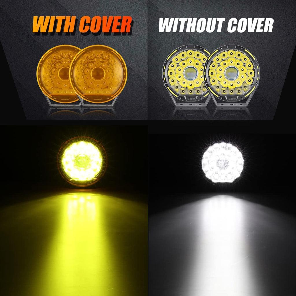 (2pcs/set) 9 INCH 270W 37776LM 360-PRO Series Custom Lens LED Driving Lights+Amber/Black Covers(Optional) for Toyota Tacoma 2016 2017 2018 2019 2020 2021 - Auxbeam  – éclairage LED auto