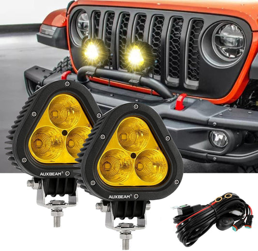 سلسلة T4 | مصابيح LED كهرمانية مثلثة الشكل، 4 بوصات، 90 واط