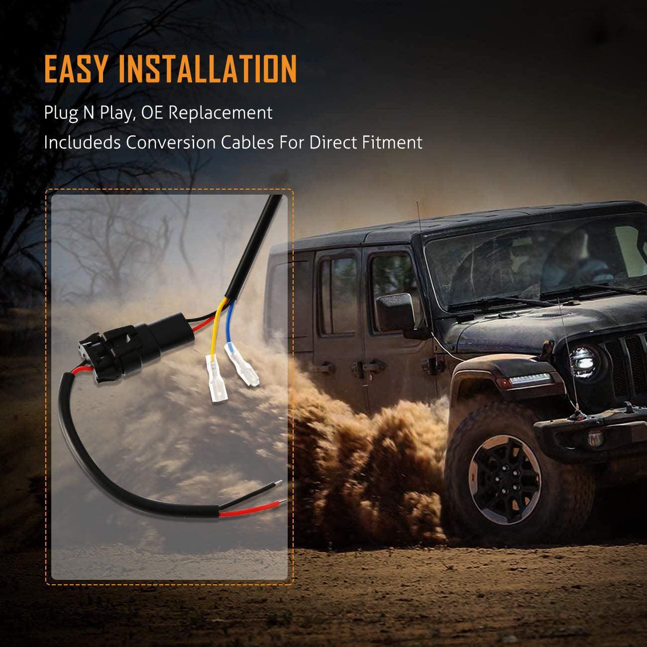 4 Inch 30w LED Fog Lights With White DRL+Amber Turn Signal For Jeep Wrangler 07-18 JK TJ LJ Front Bumper Lamp 