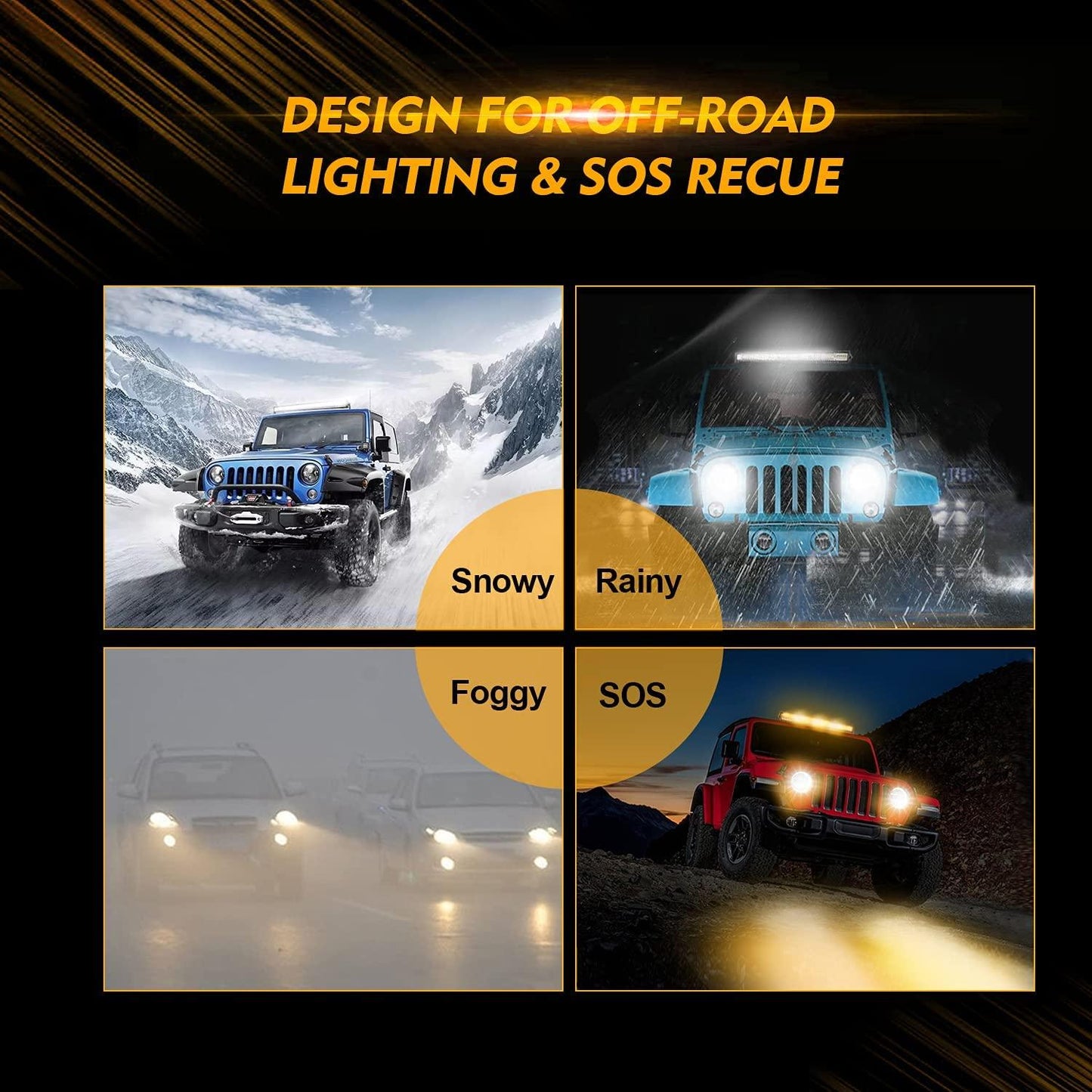 6 Modes Series 42 Inch White&amp;Amber Curved Off Road Led Light Bar