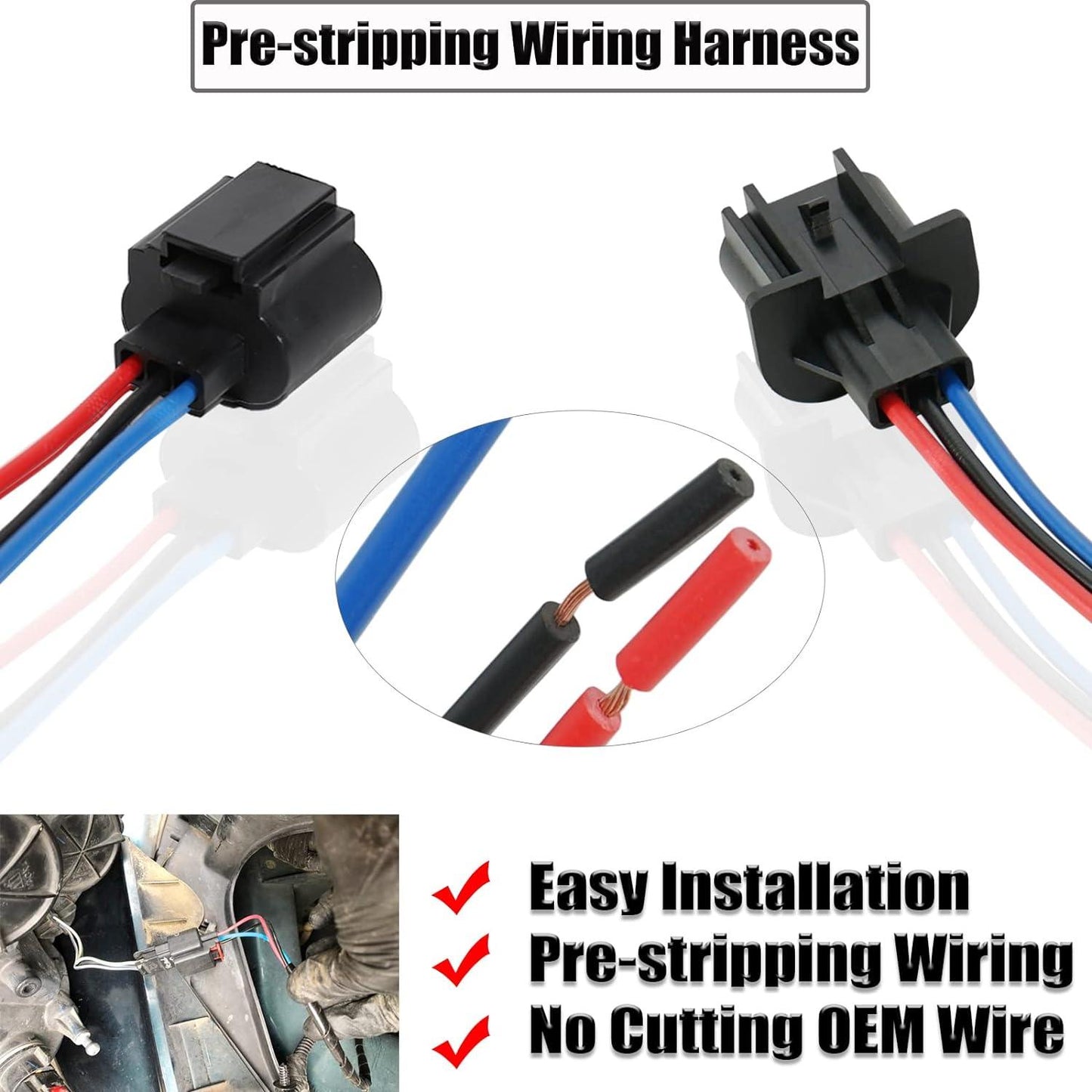 H13 LED Headlight Socket Male & Female Adapter Wiring Harness Connector for Headlight/Fog Light 2pcs/Set