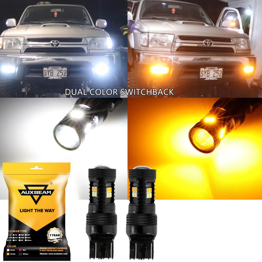 For 2016-2020 Toyoto Tacoma 7443/T20 DRL&Turn Signal Light Dual Color Lighting Switchback White&Amber