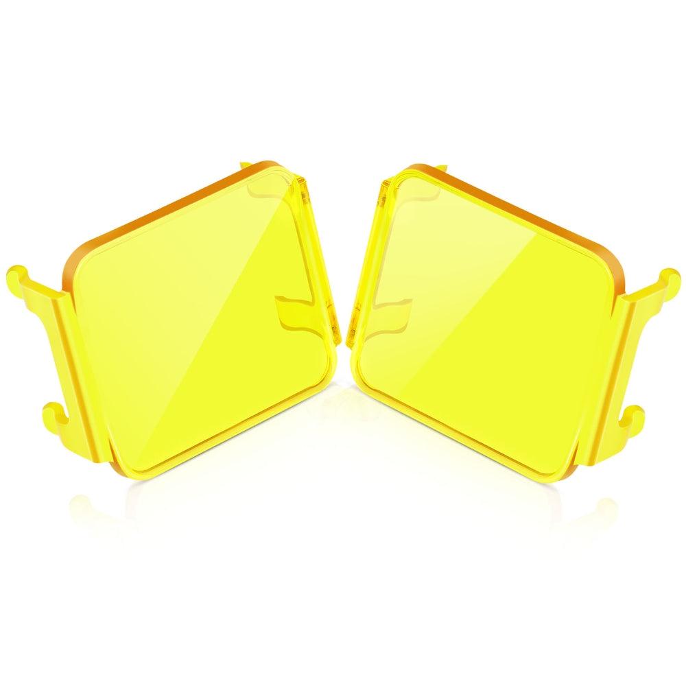 3 inch Amber LED Cube Light Covers for LED Pods Square Offroad Lights Driving Fog Lights - Auxbeam  – éclairage LED auto