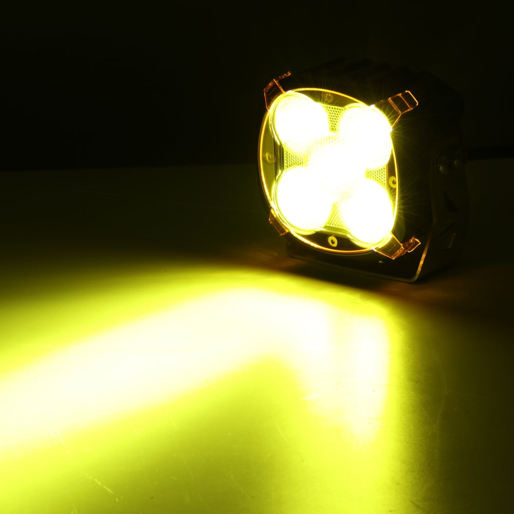 XP-ULTRA Series 4.5 Inch Flood Beam LED Pod Lights Off Road Lights with Amber Backlight