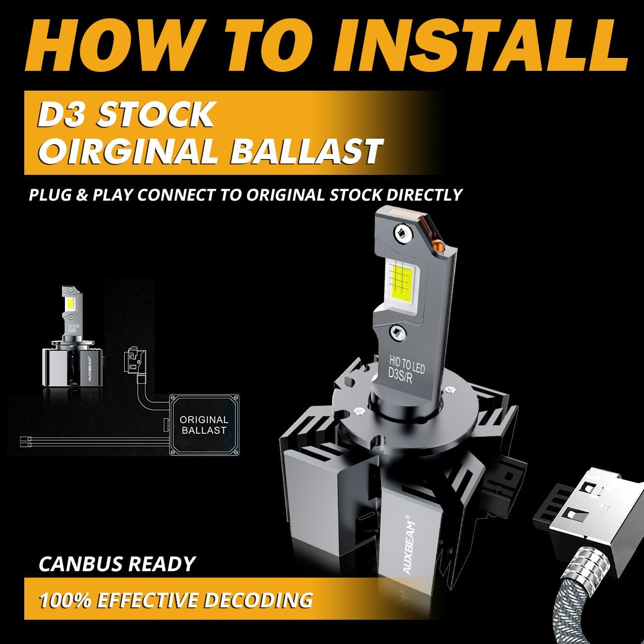 For 2013-2017 Ford Mustang D3S LED Headlight Bulbs - Auxbeam  – éclairage LED auto