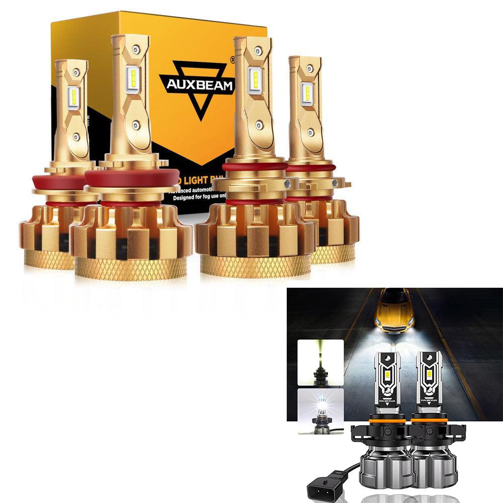 For 2007-2014 GMC Sierra 2500 HD F-16 Plus Series Built-in Canbus Automotive Grade 14000LM LED Light Bulbs High Low Beam Bundle - Auxbeam  – éclairage LED auto