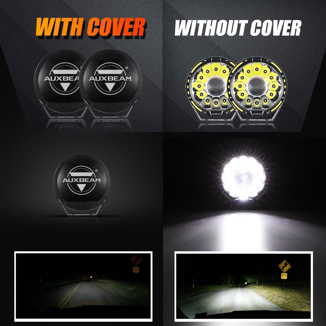 (2pcs/set) 7 Inch 230W 33332LM 360-PRO Series LED Driving Lights+Amber/Black Covers(Optional) for ATV UTV SIDE BY SIDE 4X4 - Auxbeam  – éclairage LED auto