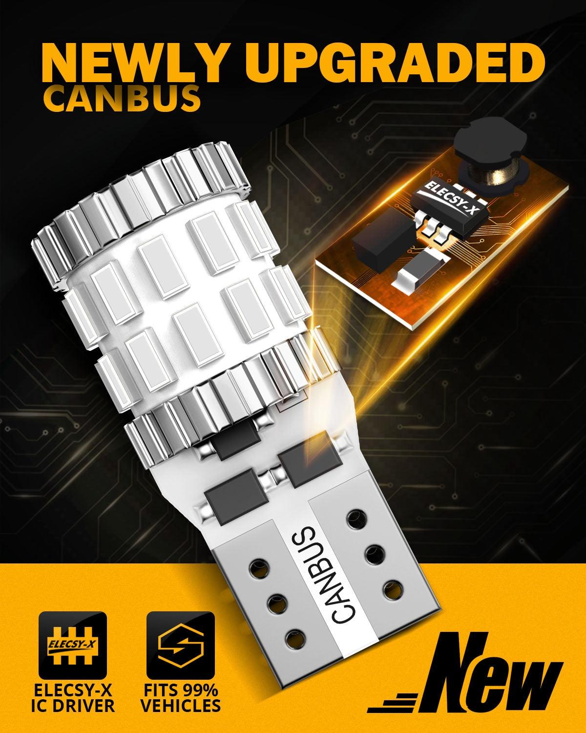 168 2825 W5W T10 LED License Plate/Side Marker/Interior Light Bulbs 3W 400% Brighter Canbus Error Free Red B1 Series | 2 bulbs 